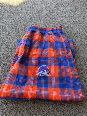 Boise State Men's Orange & Blue Plaid Pajama Pants